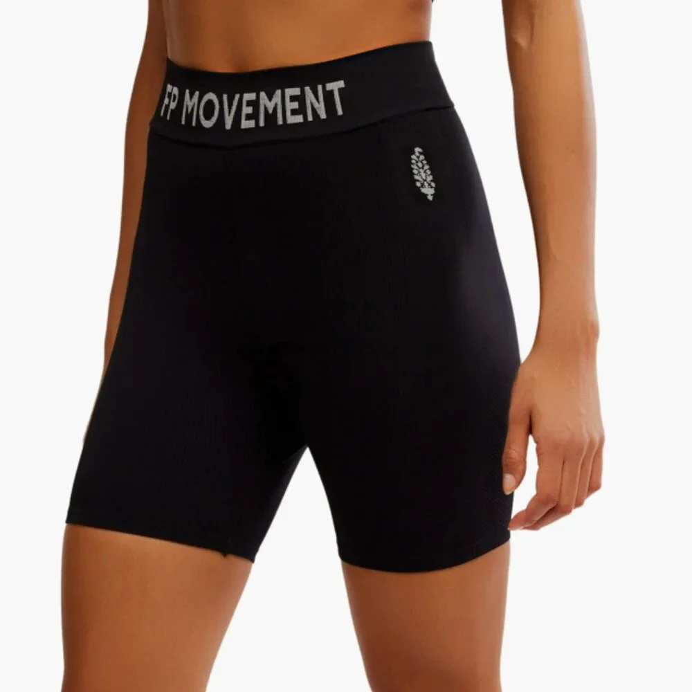 NWOT Free People X FP Movement Long Haul Bike Shorts Black XS/S